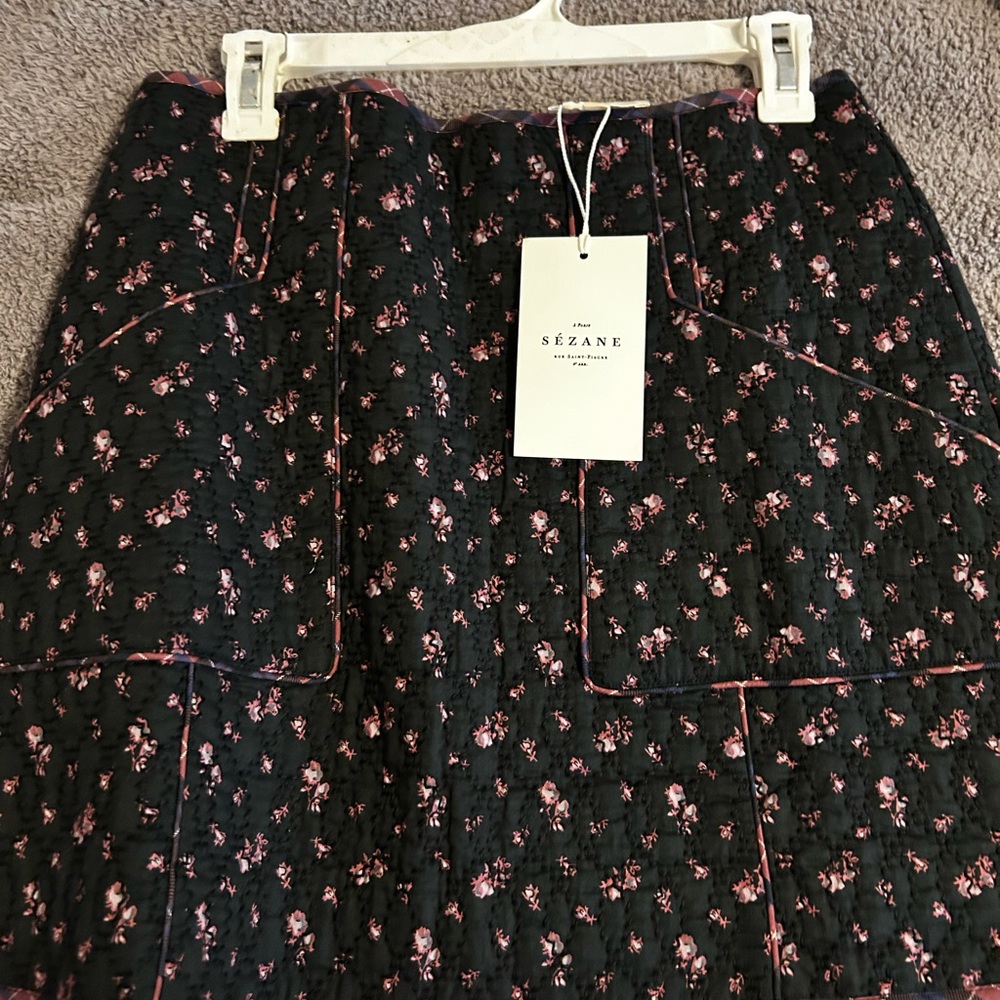 Sezane NWT Betsy Floral Patchwork skirt 10